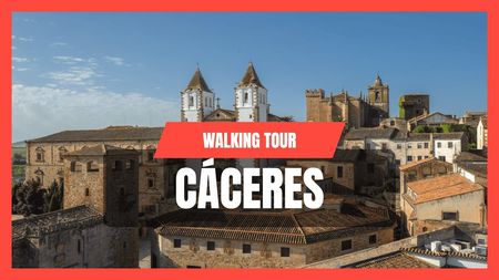 This is a thumbnail for the video: Walking in Cáceres Spain—a hidden gem you must explore!