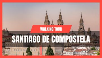 This is a thumbnail for the video: Walking Santiago de Compostela ❤️ North of Spain | Spain Travel Vlog [4K]