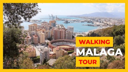 This is a thumbnail for the video: Walking tour Malaga  |  Spain [4K]