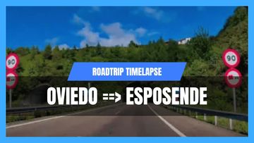 This is a thumbnail for the video: Roadtrip Timelaps, Oviedo Spain to Esposende Portugal