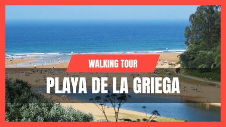 This is a thumbnail for the video: Playa de la Griega | North of Spain | Spain Travel Vlog [4K]