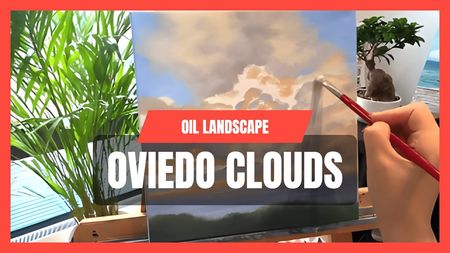 This is a thumbnail for the video: Oil landscape, Clouds | Oviedo Spain [4K]