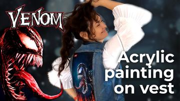 This is a thumbnail for the video: Venom 2020 | Acrylic painting on vest | Oviedo Spain [4K]