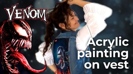 This is a thumbnail for the video: Venom 2020 | Acrylic painting on vest | Oviedo Spain [4K]