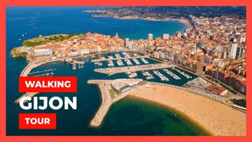 This is a thumbnail for the video: Walking tour Gijon | North of Spain [4K]