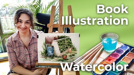 This is a thumbnail for the video: Watercolor Book Illustration | Spain [4K]