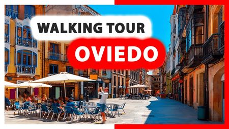 This is a thumbnail for the video: How Much I Love Walking Oviedo: North of Spain | Asturias Travel Vlog [4K]