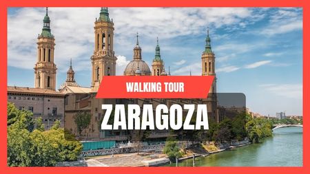 This is a thumbnail for the video: Walking tour Zaragoza  |  Spain [4K]