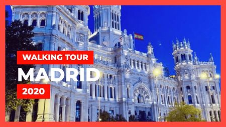 This is a thumbnail for the video: Walking Madrid 2020 ❤️ Spain Travel Vlog [4K]